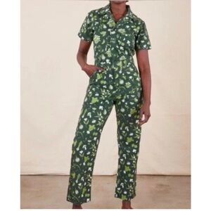 Big Bud Press short sleeve jumpsuit in cookbook print